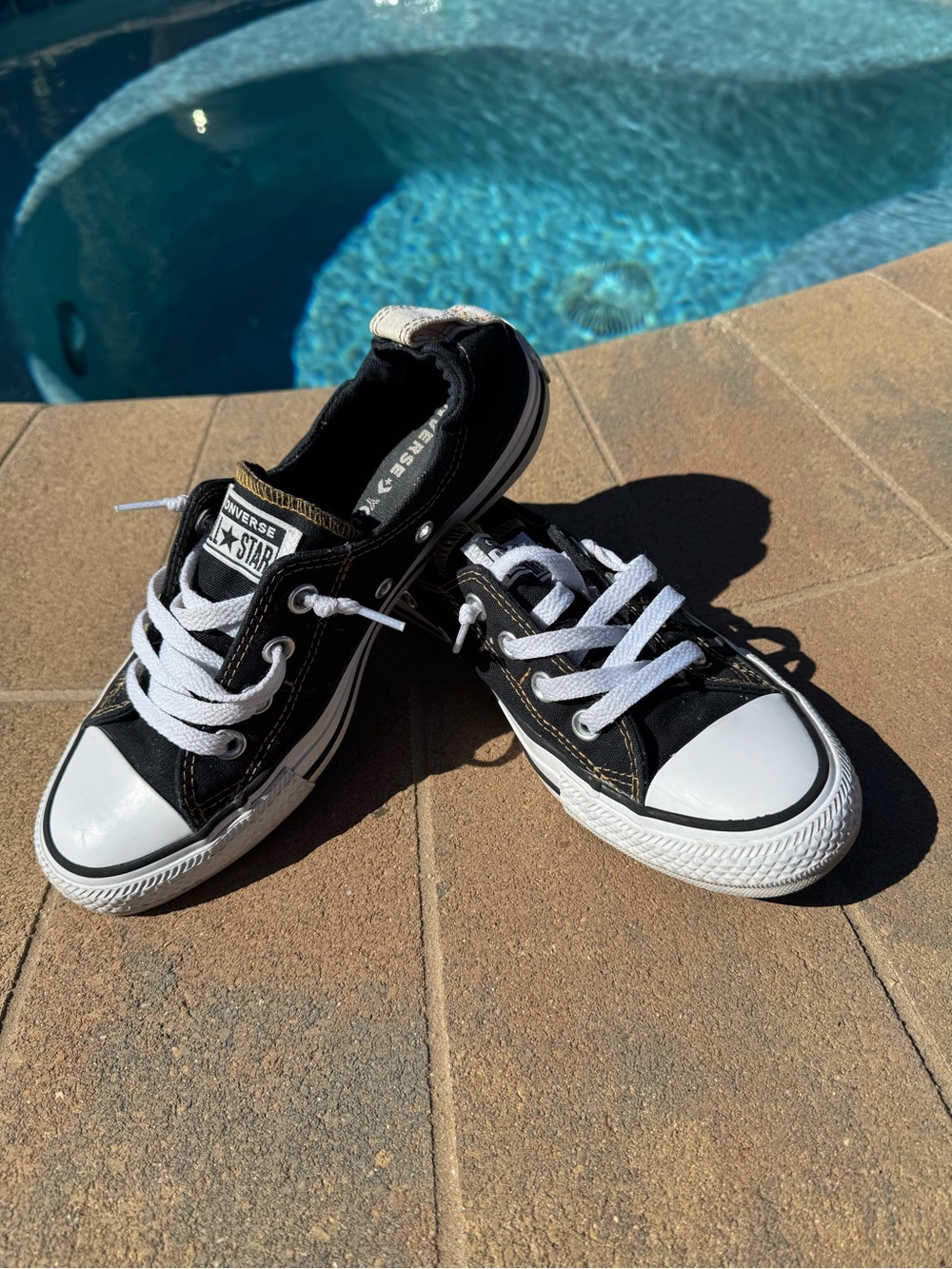 Converse Women Black and White Low-Top Canvas Sneakers